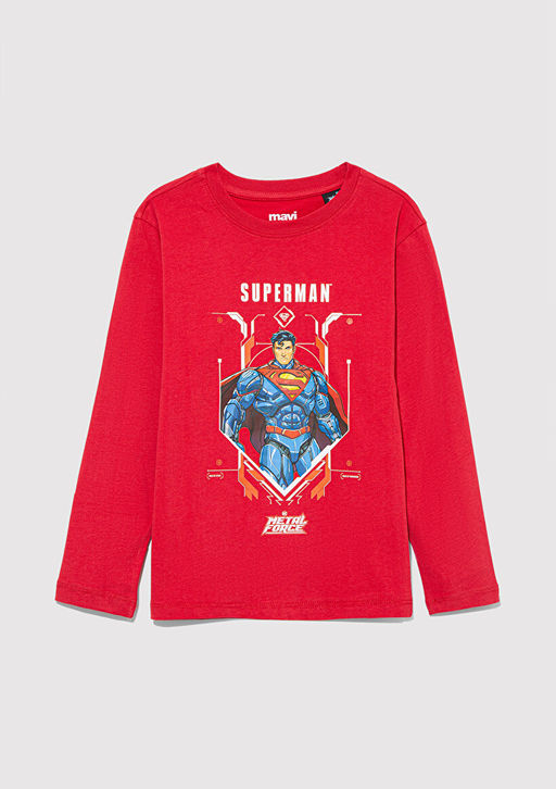 Superman Bask?l? K?rm?z? Tisort