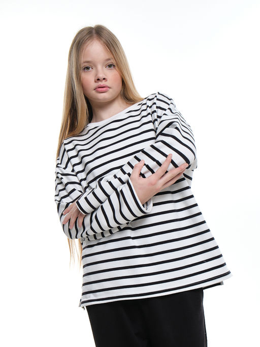 Лонгслив в полоску для девочки 22-7689 полоска - Mini maxi фото 8