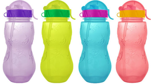 Бутылка "Fruit" с трубочкой, pink (400 ml)