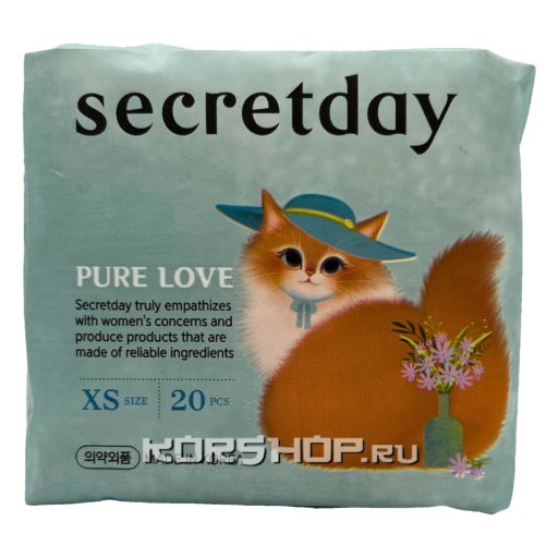 Прокладки ежедневные хлопковые XS SecretDay Pure Love, Корея