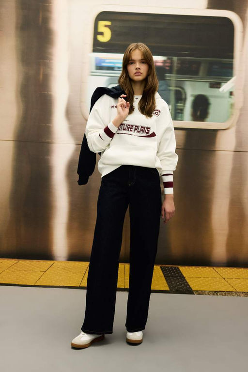 Толстовка из плотной ткани с капюшоном и принтом Cool Oversize - Defacto фото 2