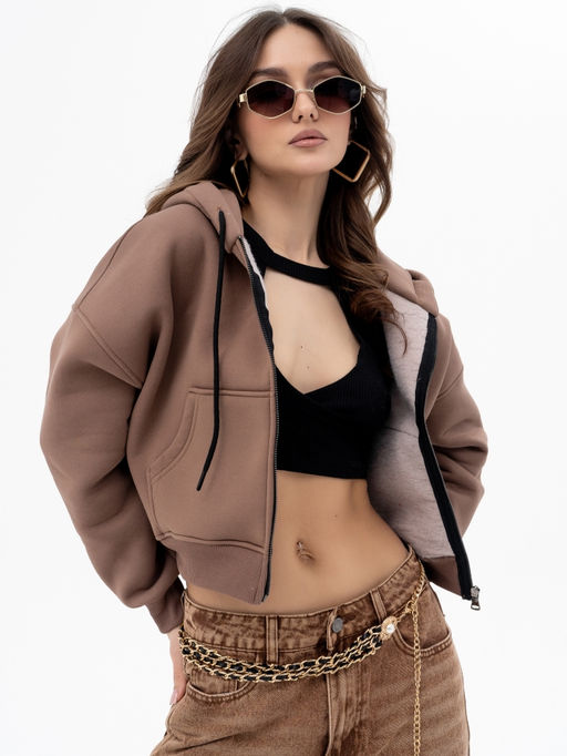 Толстовка футер 3х нитка с начесом,кофейный - Binita фото 3