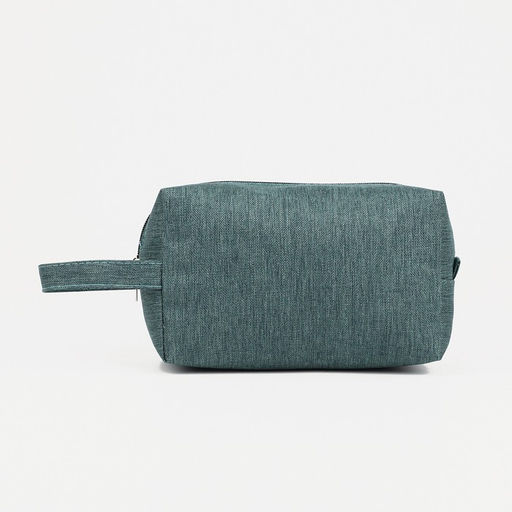 Косметичка дорожная на молнии, с ручкой, зелёная