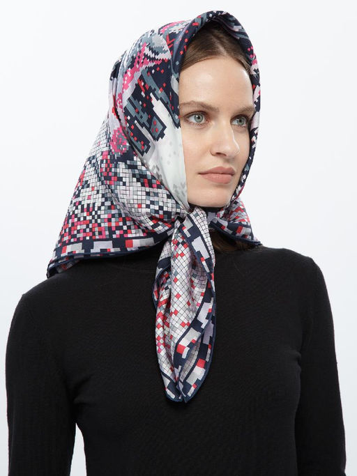 Платок жен. шелк 90х90 E04-8231-06 - Eleganzza фото 8