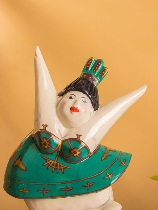 Фигурка на подставке «Балерина», 14×8×25 см, дерево, зелёная