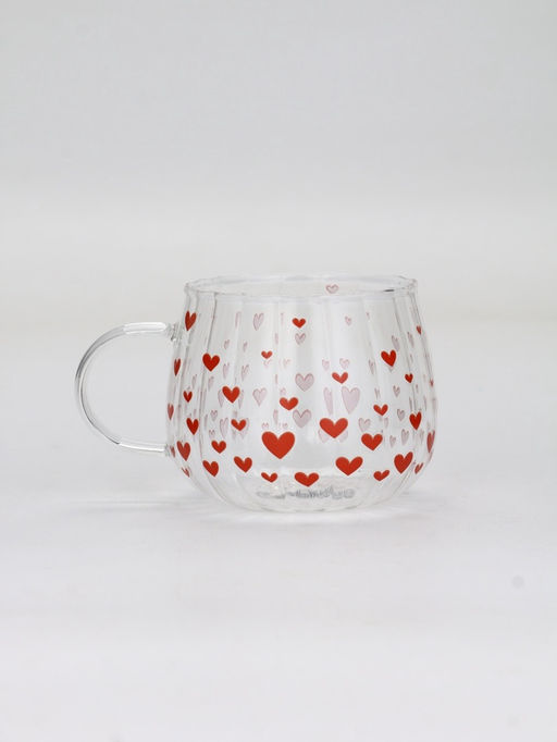 Кружка стеклянная Сердечки, 350 мл