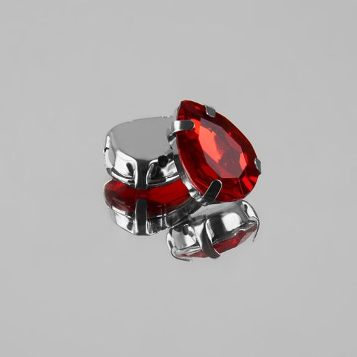 Стразы пришивные «Капля», в оправе, 10×14 мм, 20 шт., красные