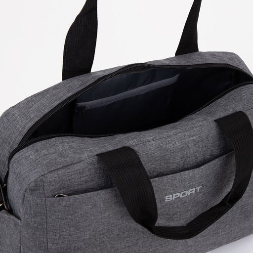 Сумка спортивная на молнии, 3 наружных кармана, цвет серый - Simaland фото 4