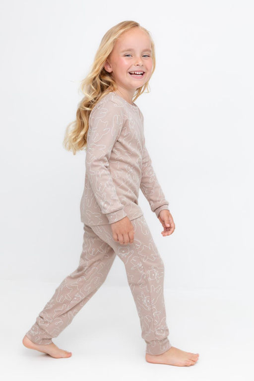 К 1552/бежевый,мини плюшевые мишки пижама дет