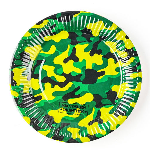 Посуда бумажная одноразовая Военный, 12 стаканов, 12 тарелок - Страна карнавалия фото 8