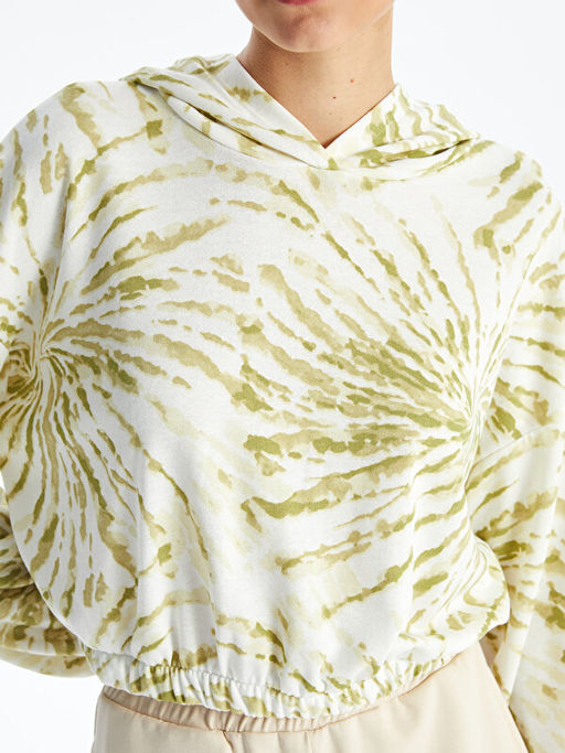 Batik Desenli Uzun Kollu Oversize Kad?n Hoodie