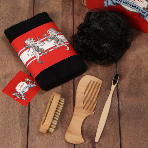 Набор подарочный «Этель. Настоящему мужчине», полотенце, щётка, расчёска