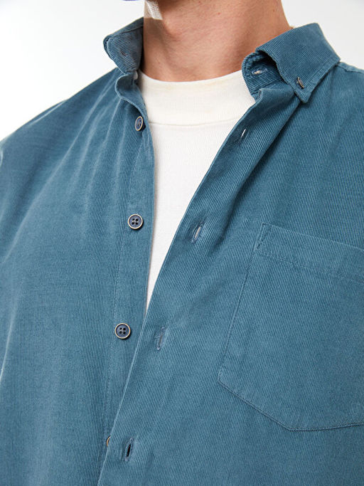 Regular Fit Uzun Kollu Kadife Erkek G?mlek