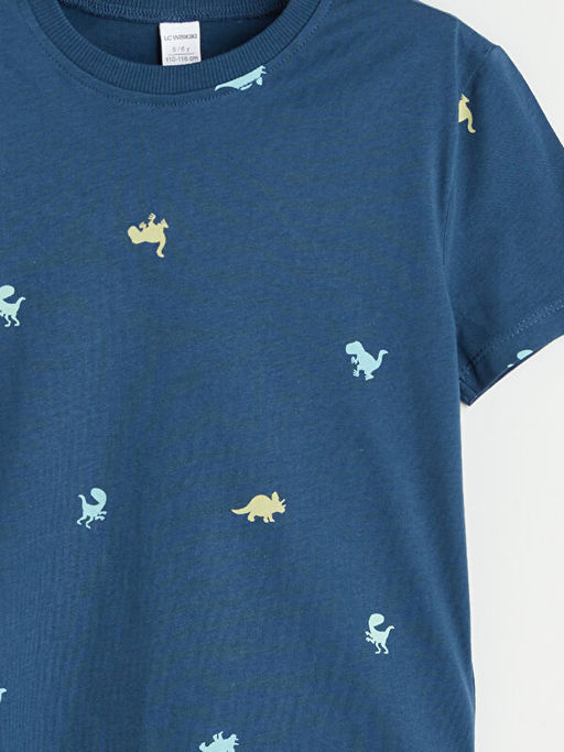 Bisiklet Yaka Bask?l? Erkek ?ocuk Ti??rt