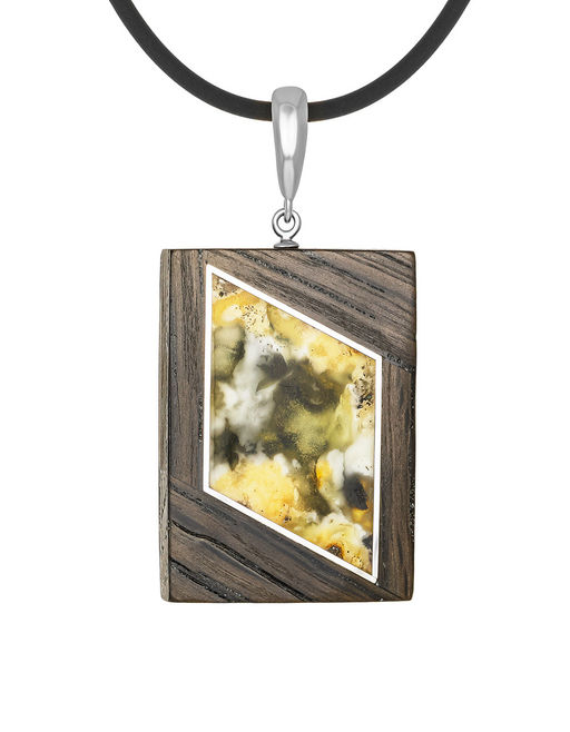 Подвеска в стиле унисекс из дерева и натурального янтаря Индонезия