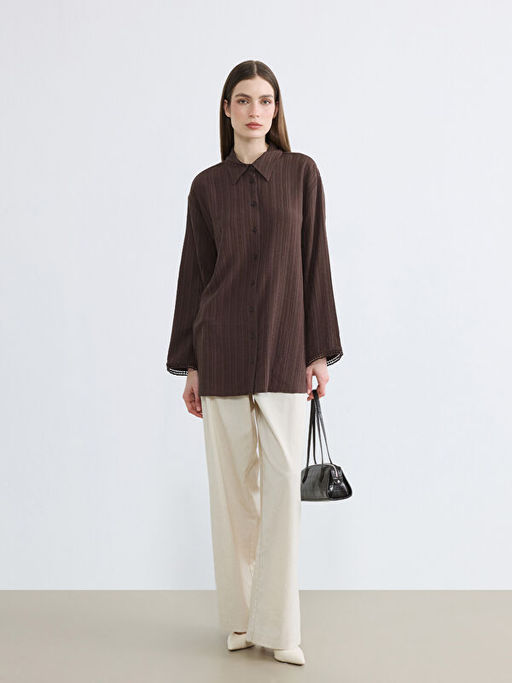 Keten Kar???ml? Kad?n G?mlek Tunik