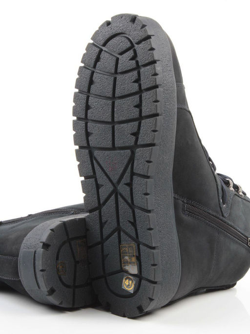 05-AW1002-6M DK. BLUE Ботинки зимние мужские (натуральная кожа, натуральный мех)