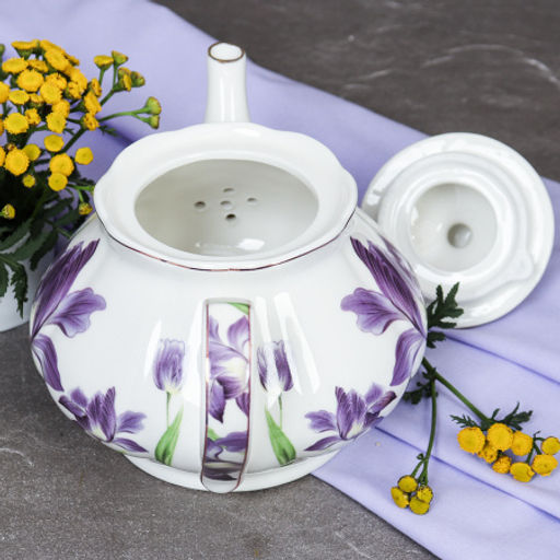 Чайник заварочный 800 мл / GF3-TP /уп 18/ костяной Ирисы - Галеонтрейд фото 13