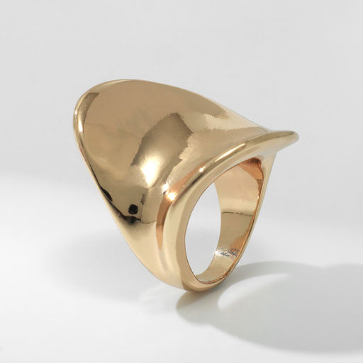 Кольцо металл Тренд волна, цвет золото, размер 16 - Qf фото 2