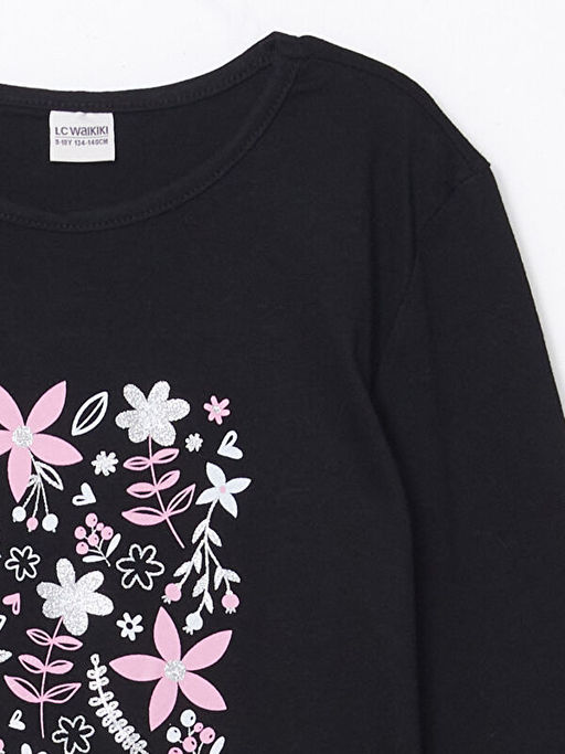 Bisiklet Yaka K?z ?ocuk Ti??rt - Waikiki фото 2