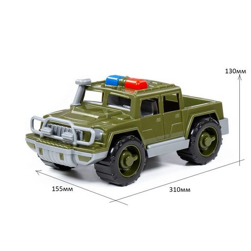Автомобиль-пикап военный патрульный "Защитник" (63618) в сеточке 31*15,5*13см, Полесье