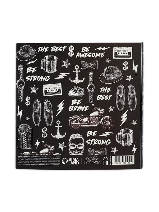 Цена за 5 шт. Коробка-фоторамка подарочная складная, упаковка, Мужская, 14?14?8 см