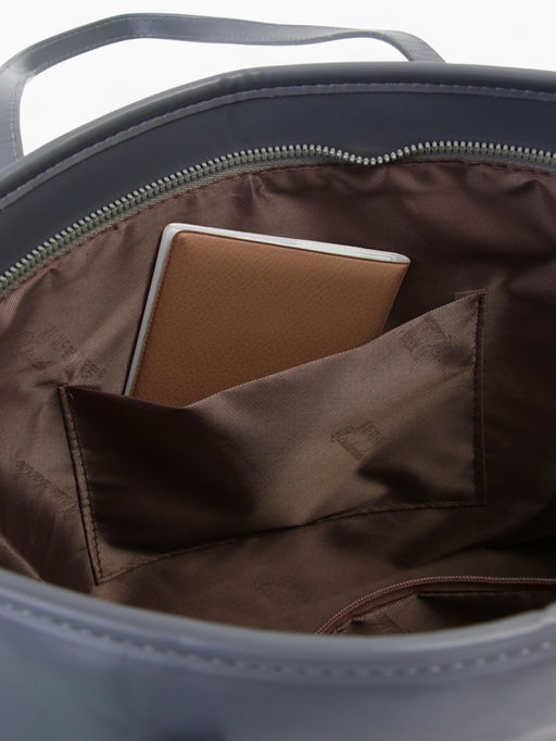 Сумка-шопер женская на молнии, размер 30.5×12×27 см, однотонная, серая