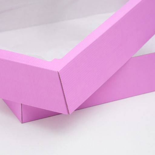 Цена за 5 шт. Коробка сборная, крышка-дно, с окном, сиреневая, 38 х 33 х 7 см - Simaland фото 2