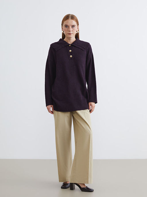 Polo Yaka Kad?n Triko Kazak