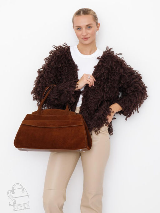 Сумка женская кожаная 3380Q brown Polina&Eiterou в Новосибирске