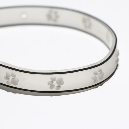 Ошейник Лапки, 28 х 1 см, ОШ 18-24 см, прозрачный/белый - Пижон фото 4