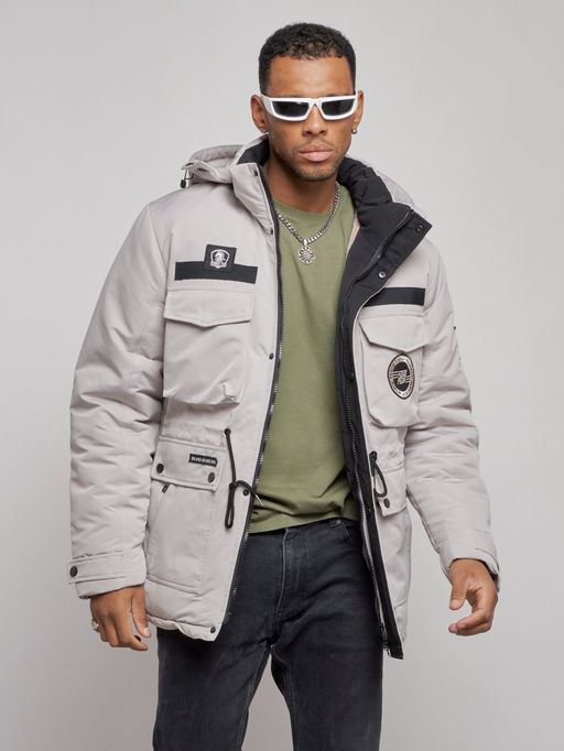 Куртка мужская зимняя с капюшоном молодежная серого цвета 88911Sr - Mtforce фото 13