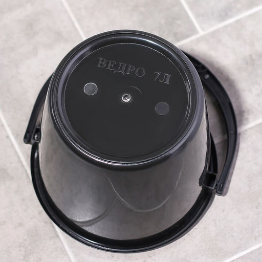 Ведро хозяйственное СибПолимер, 7 л, пластик, чёрное