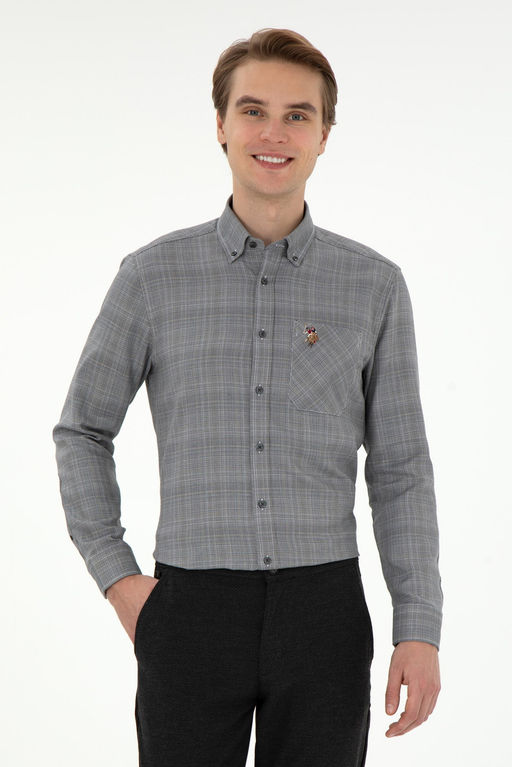 Мужская черная рубашка с длинным рукавом Неожиданная скидка в корзине