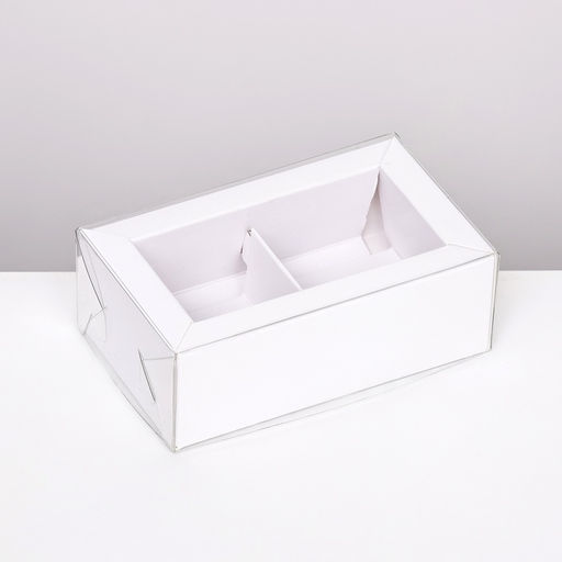 Цена за 5 шт. Коробка складная с прозрачной крышкой, 10 х 6 х 3,5 см, белая - Simaland фото 2