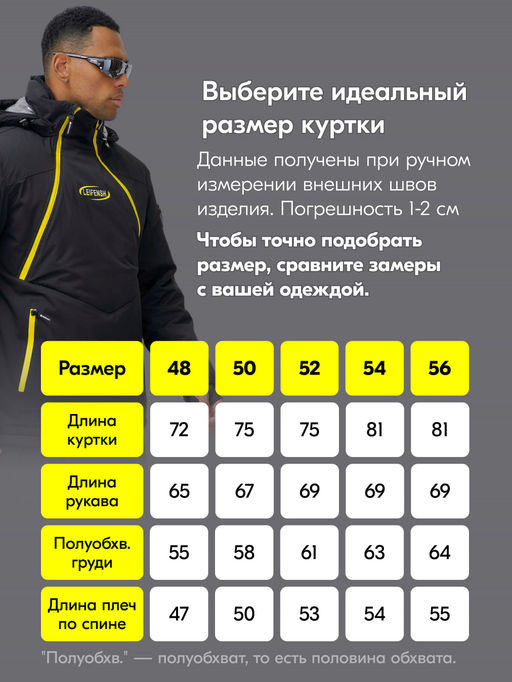 Горнолыжный костюм анорак мужской зимний черного цвета 389Ch - Leifensh фото 5