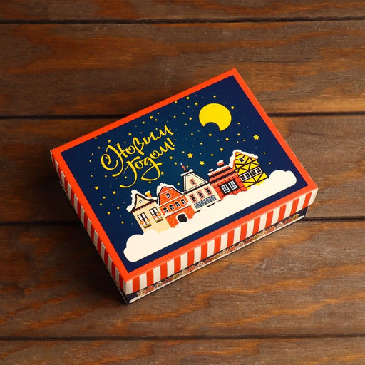 Цена за 5 шт. Коробка сборная крышка-дно без окна, Город, 16,5 х 12,5 х 5,2 см - Simaland фото 2