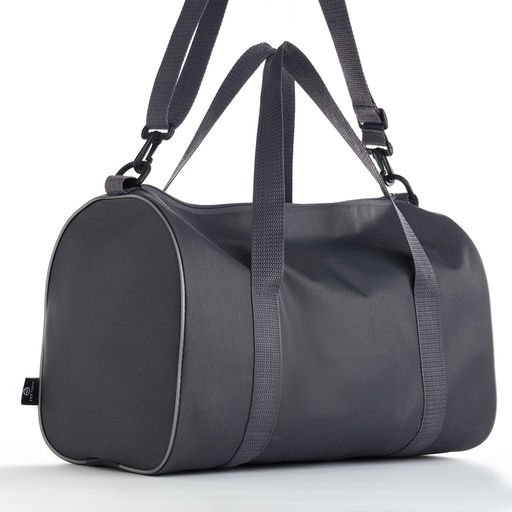 Сумка спортивная на молнии TEXTURA, с подкладкой, с длинным ремнём, маленький размер, серая