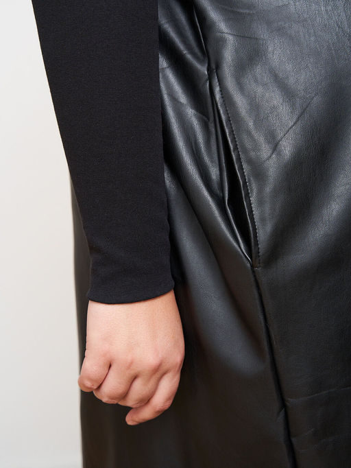 Пальто из эко-кожи PL10209BLK01 - Артесса фото 19