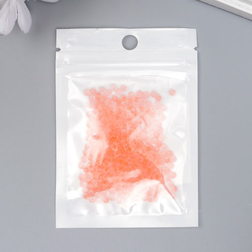 Бисер стекло 8/0 Матовый полупрозрачный. Светло-оранжевый 10 гр - Арт узор фото 3