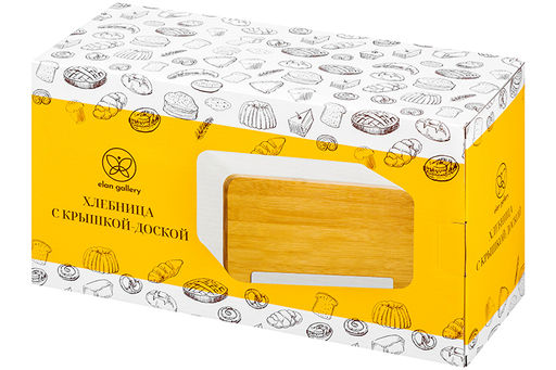 Хлебница 33*18*13 см Белая с бамбуковой крышкой-доской - Elan gallery фото 15
