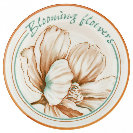 Блуминг флауэрс (Blooming flowers) Блюдце-розетка для варенья фарфоровое д10см h2,8см, с деколью, отводка (Китай)