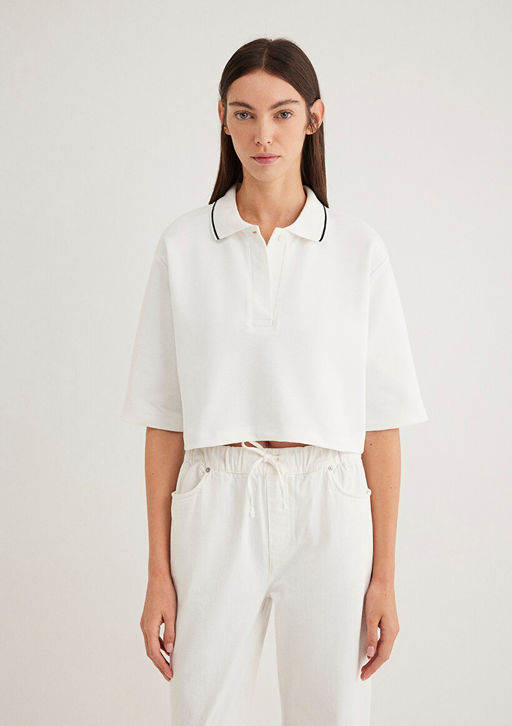 Ekru Polo Tisort - Mavi фото 4