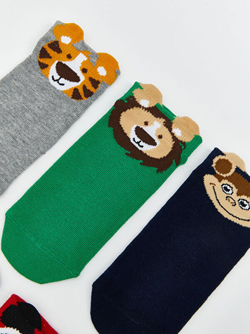 Desenli Erkek ?ocuk Patik ?orap 5li