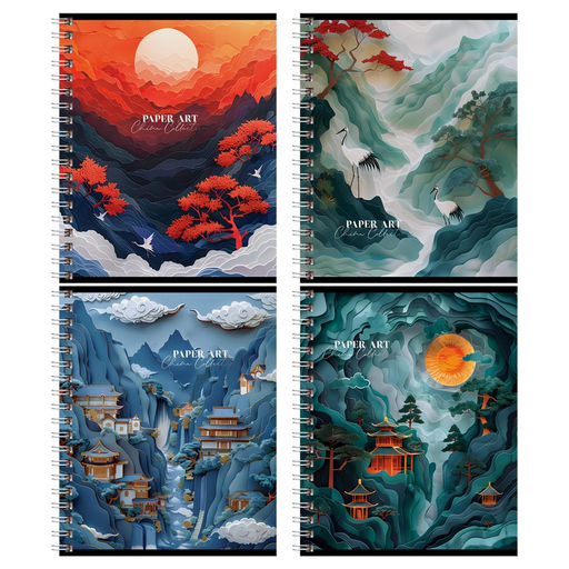 Тетрадь 48л. на спирали BG "Paper Art" клетка (Т5гр48_лм_вл 08510) матовая ламинация, выб. лак