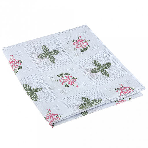 LACE Скатерть ажурная ПВХ Фелиция 220х137см, длина стола до 180см, на 8 персон, белый фон, цветное тиснение, матовая, на пленке, т.м. Домашняя мода (Китай)  фото 7