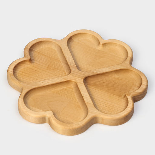 Менажница авторская Adelica Сердце, 4 секции, 22?22?1.8 см, дерево берёза, пропитана минеральным маслом, коричневая  фото 6