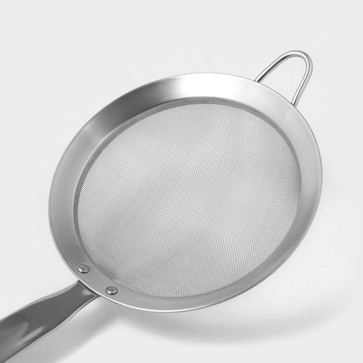 Сито для просеивания Доляна Zero, d=15 см, с ручкой, нержавеющая сталь, серебристое