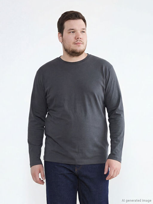 Bisiklet Yaka Uzun Kollu Erkek Ti??rt