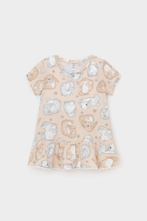 Crockid _ КР 302745-1/песчаный,зайчики и ромашки к563 блузка (туника) для дев  фото 2